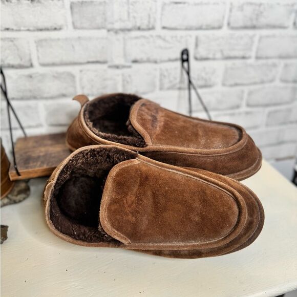 L.L. Bean Men's Brown Suede Slippers Loafers 14 - Picture 6 of 7